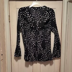 East 5th Black and White Polka Dot Blouse